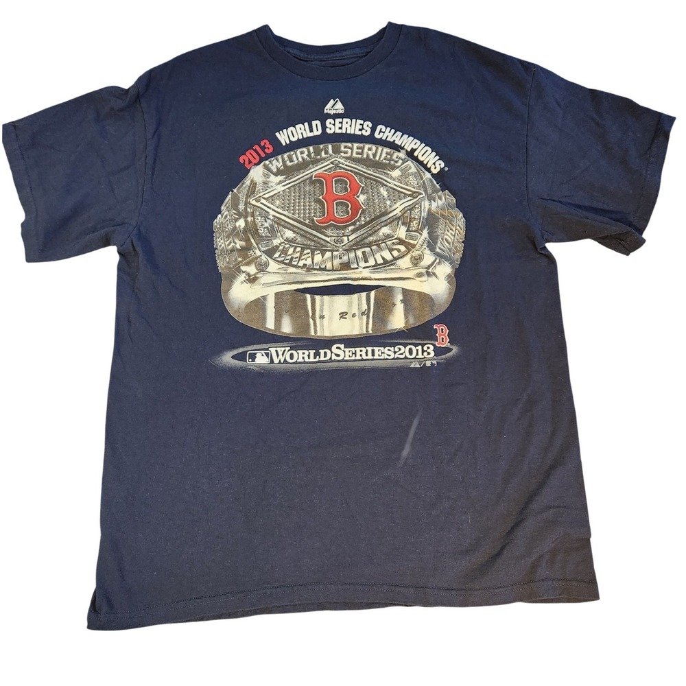 Boston Red Sox Shirt Mens Large MLB Baseball 2013 World Series Champions Majesti